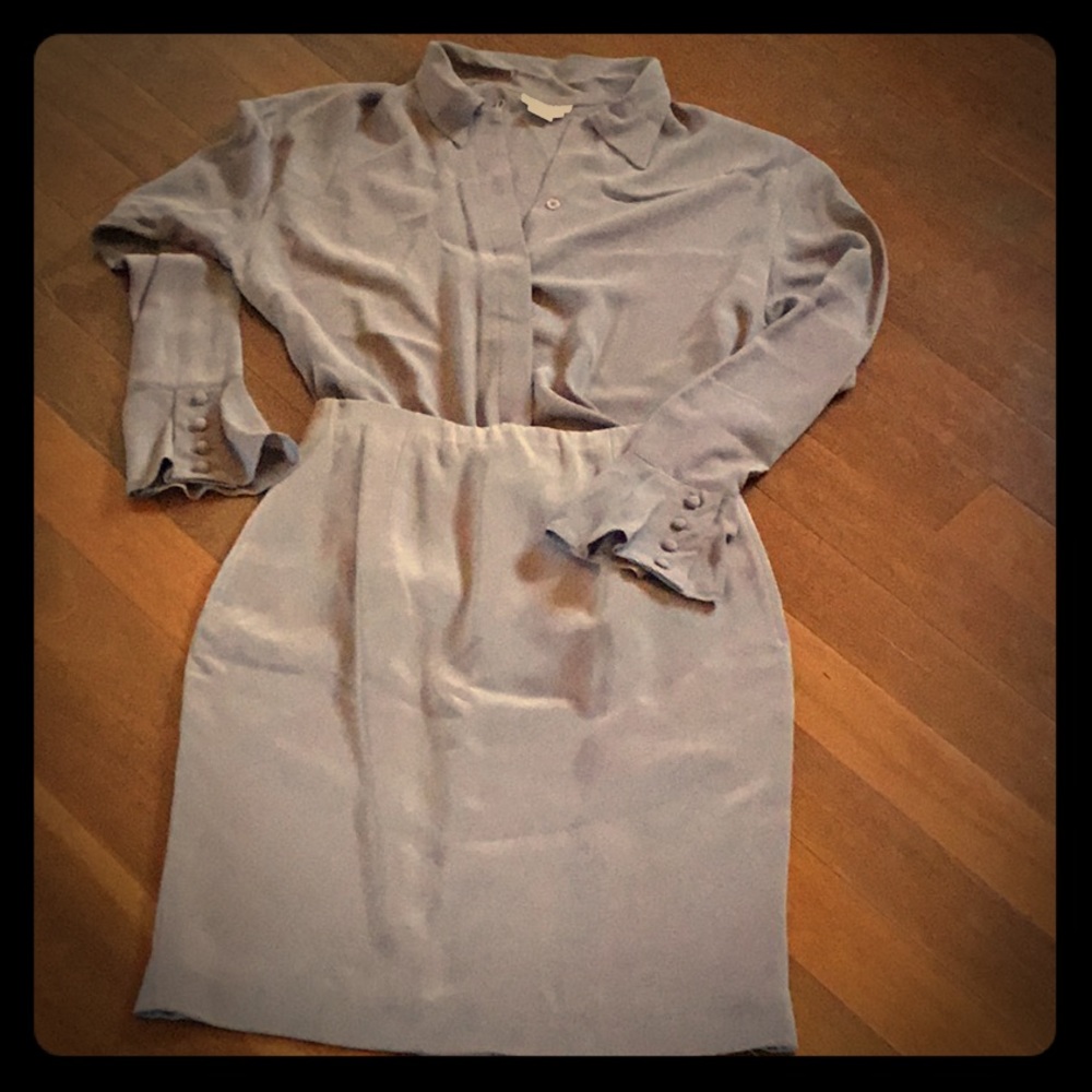 Silk Blouse & Skirt